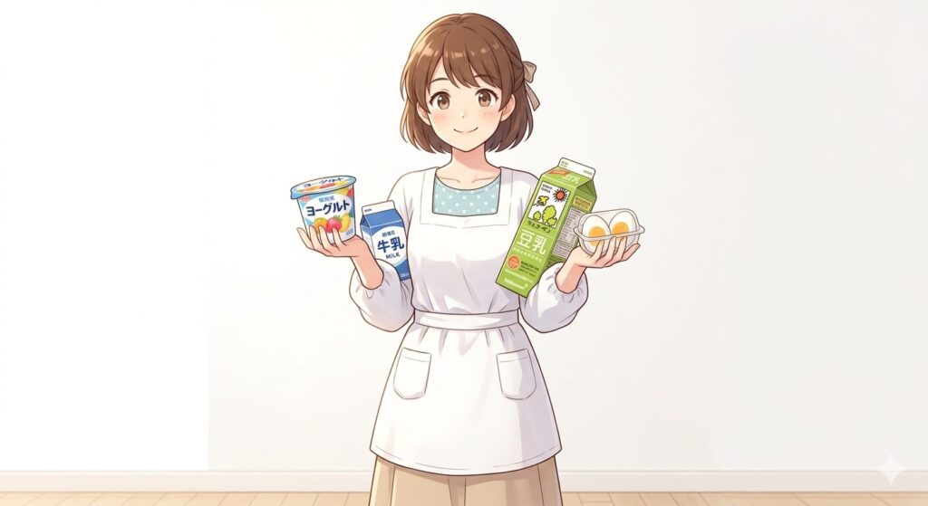 朝の、たんぱく質の足し方