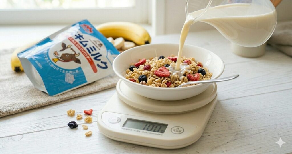 スキムミルク　キッチンスケール使用例